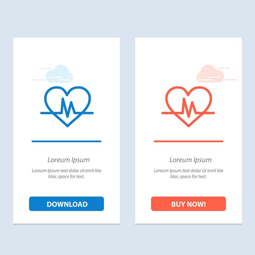 ecg hart hartslag pulse blauw en rood downloaden en kopen nu web widget kaart sjabloon vector