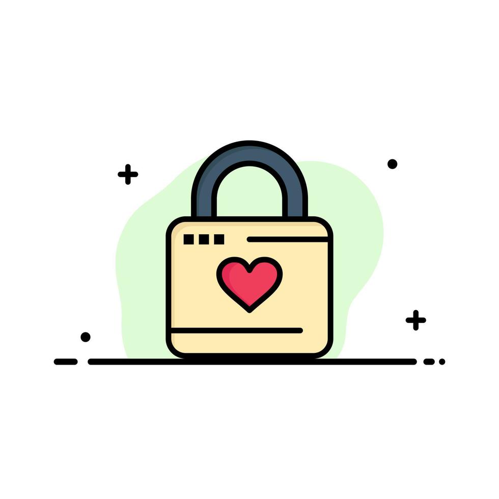 slot kastje hart hart hacker hart slot bedrijf logo sjabloon vlak kleur vector