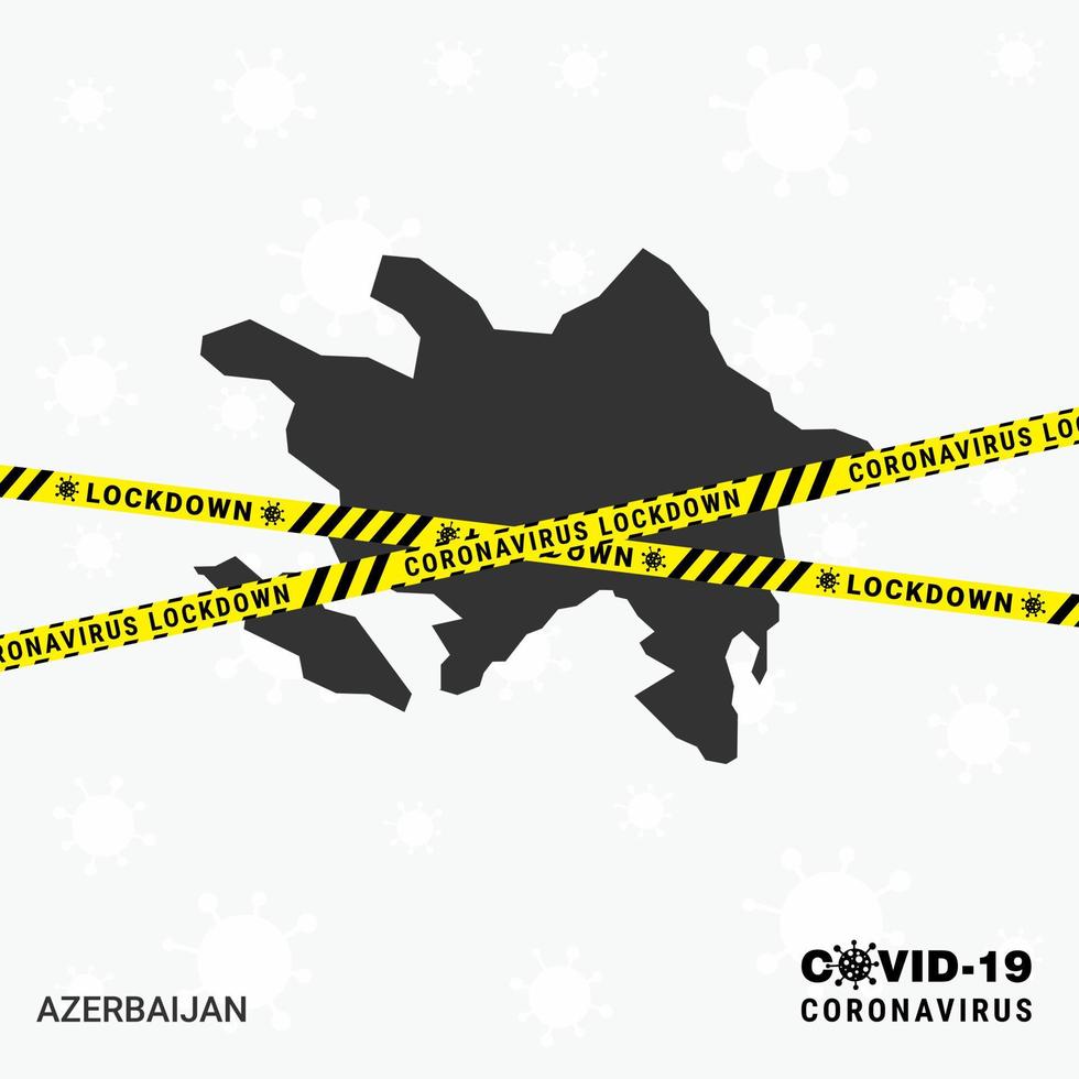 azerbeidzjanland kaart vergrendeling sjabloon voor coronavirus pandemisch voor hou op virus transmissie covid 19 bewustzijn sjabloon vector