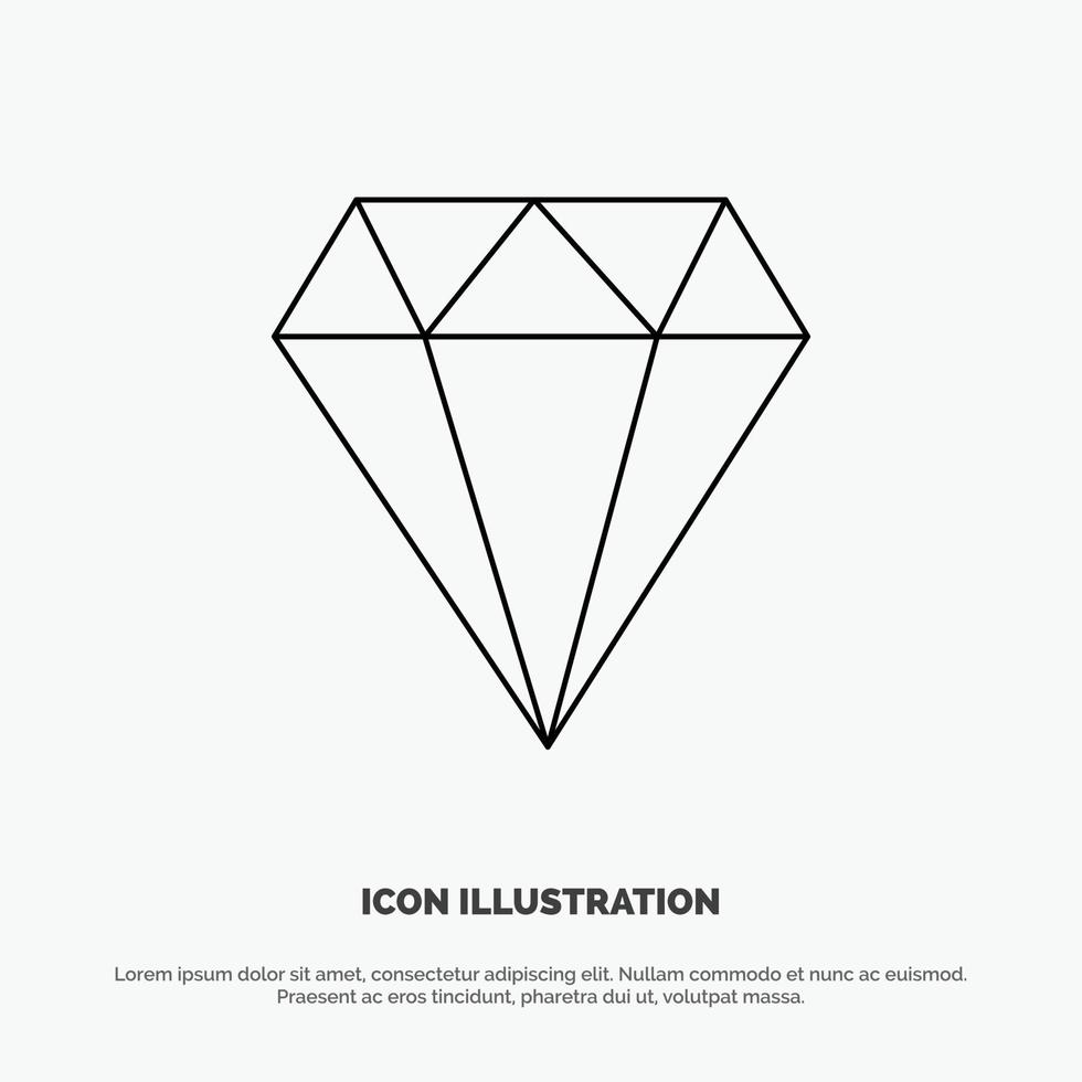 diamant juweel sieraden gam lijn icoon vector