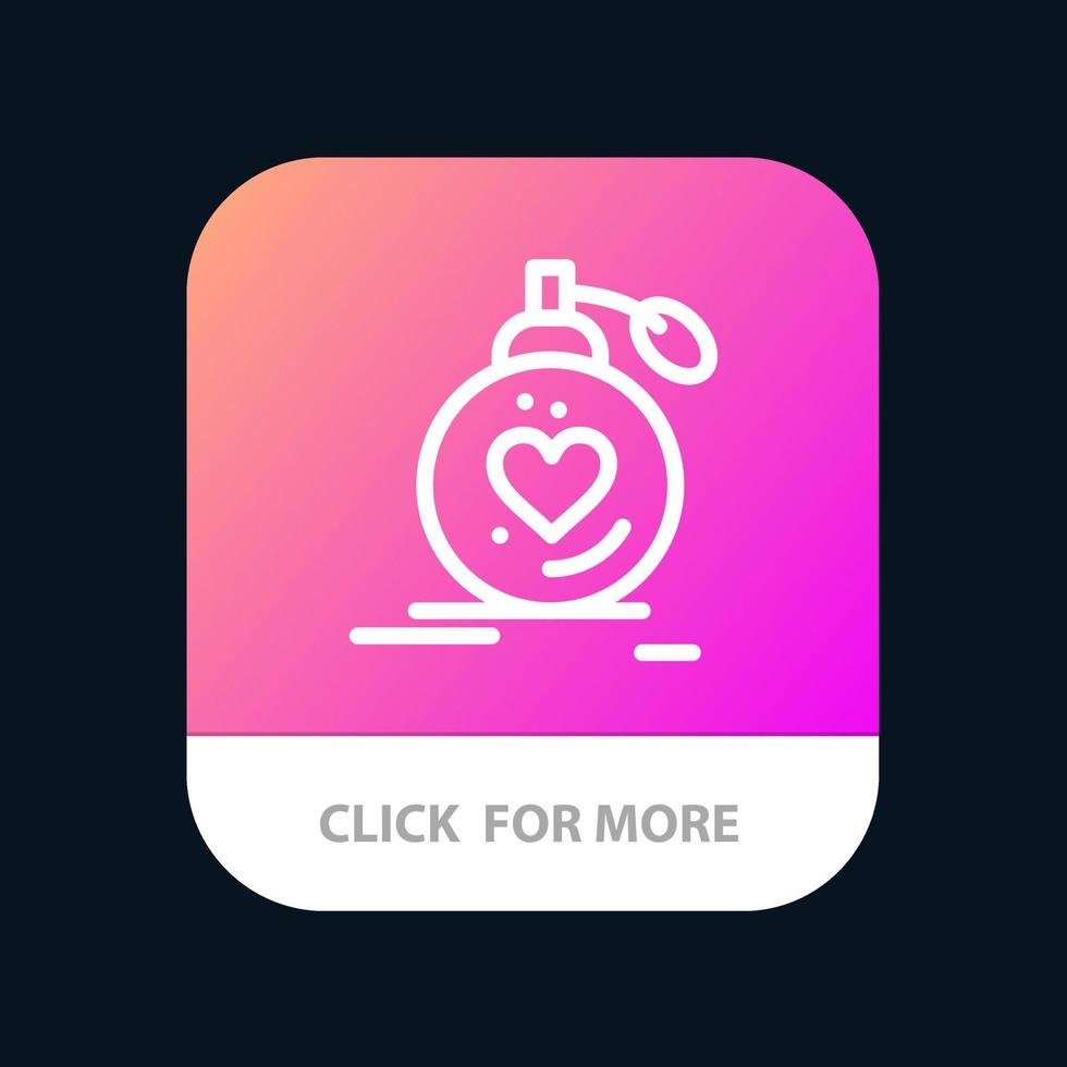 liefde huwelijk passie parfum Valentijn bruiloft mobiel app knop android en iOS lijn versie vector