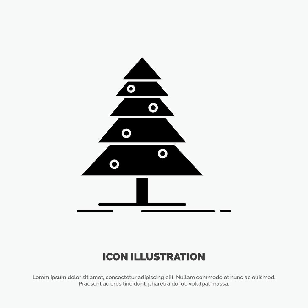 boom Woud Kerstmis Kerstmis solide glyph icoon vector