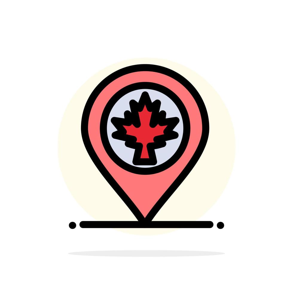 kaart plaats Canada blad abstract cirkel achtergrond vlak kleur icoon vector