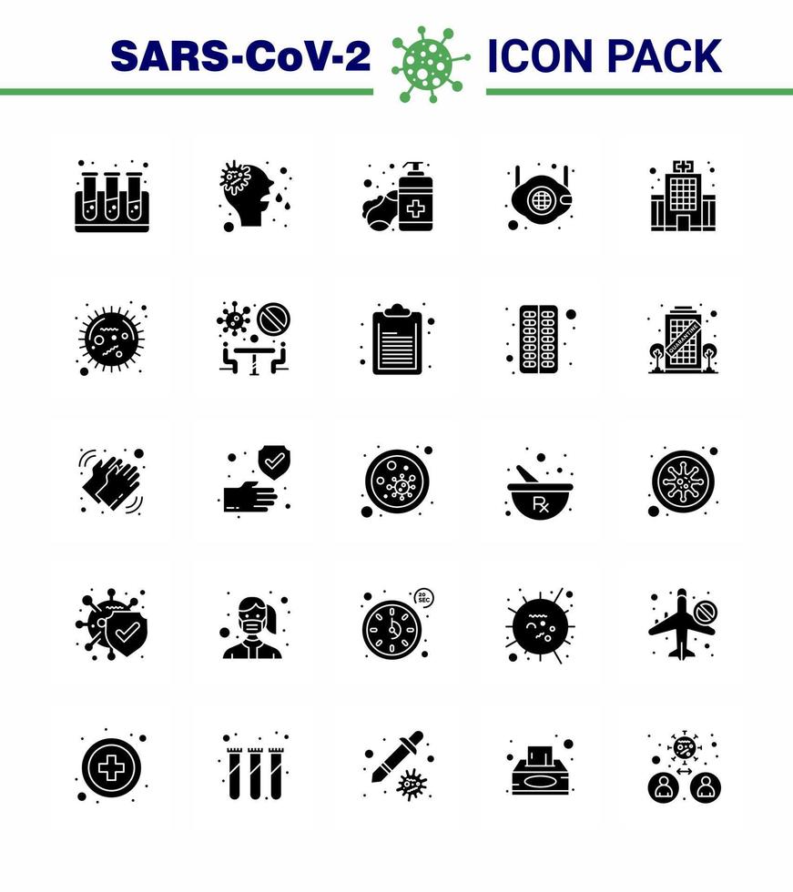 coronavirus het voorkomen 25 icoon reeks blauw ziekenhuis n hand- ontsmettingsmiddel veiligheid masker virale coronavirus 2019november ziekte vector ontwerp elementen