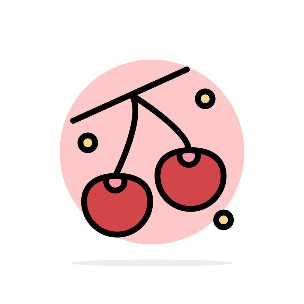 kers fruit gezond Pasen abstract cirkel achtergrond vlak kleur icoon vector