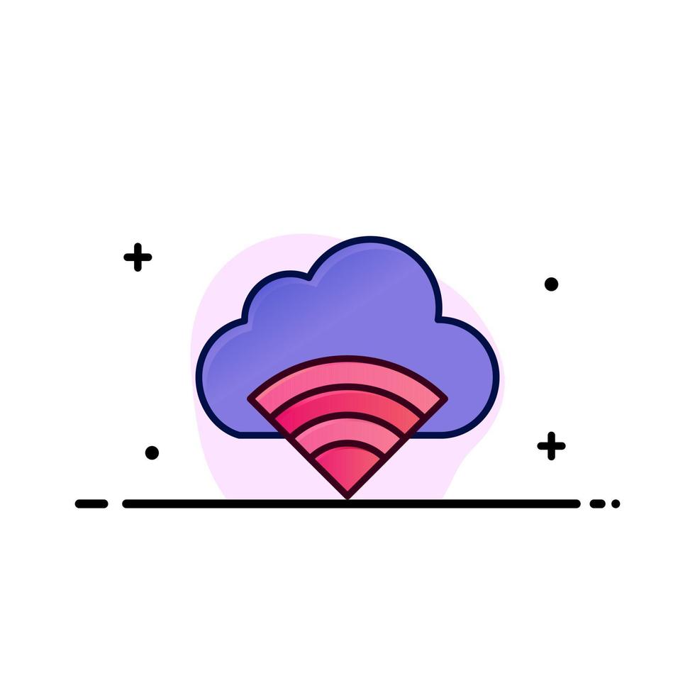 wolk verbinding Wifi signaal bedrijf logo sjabloon vlak kleur vector