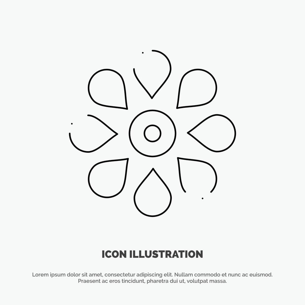 bloem zon bloem bloemen natuur voorjaar lijn icoon vector