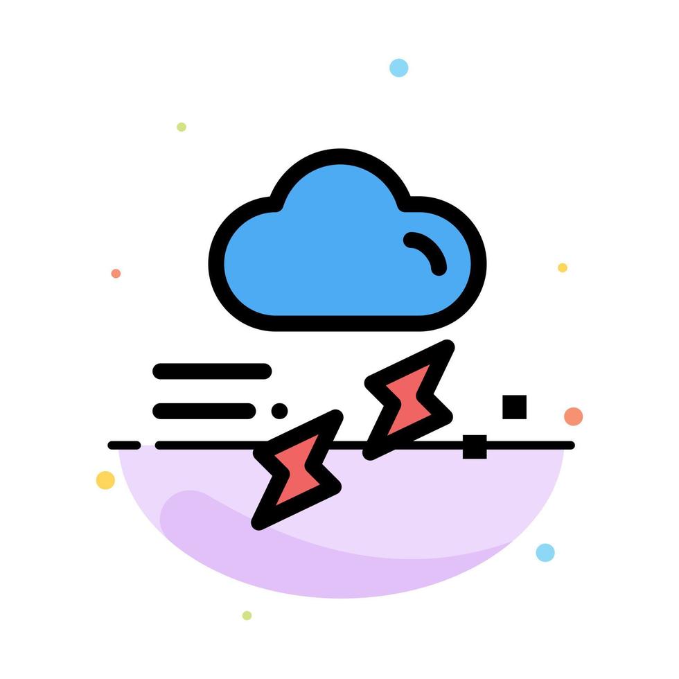 wolk regen regenval regenachtig donder abstract vlak kleur icoon sjabloon vector