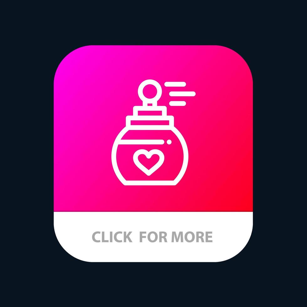 parfum gefragmenteerd geurig aroma mobiel app knop android en iOS lijn versie vector