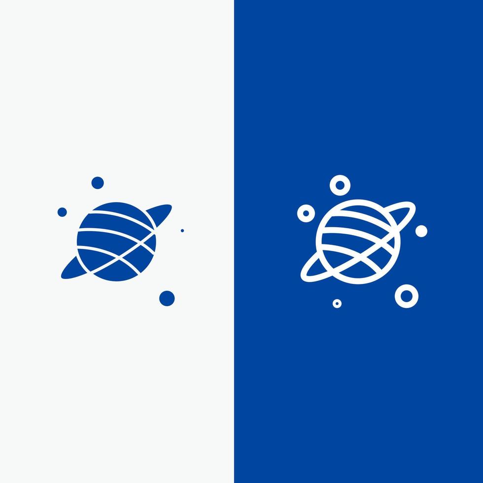 astrologie planeet ruimte lijn en glyph solide icoon blauw banier lijn en glyph solide icoon blauw banier vector