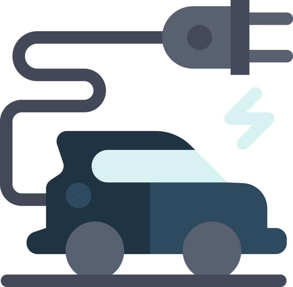 automotive technologie elektrisch auto elektrisch voertuig vlak kleur icoon vector icoon banier sjabloon