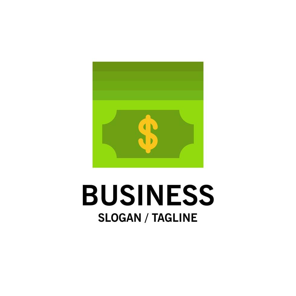 contant geld dollar geld bedrijf logo sjabloon vlak kleur vector