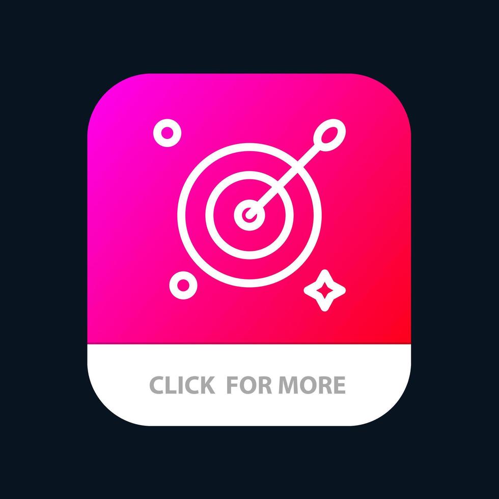 doelwit doel pijl mobiel app knop android en iOS lijn versie vector