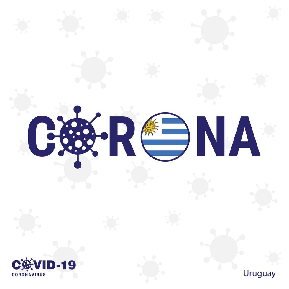 Uruguay coronavirus typografie covid19 land banier blijven huis blijven gezond nemen zorg van uw eigen Gezondheid vector