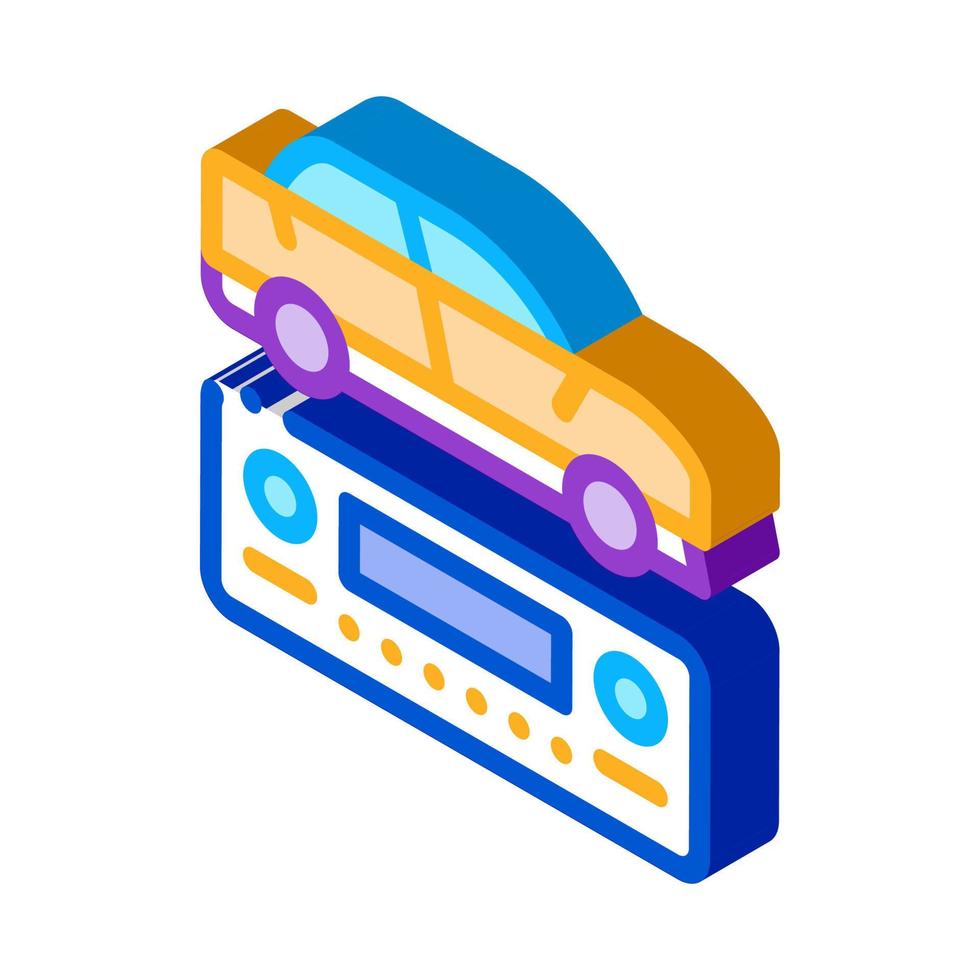 auto radio isometrische icoon vector illustratie