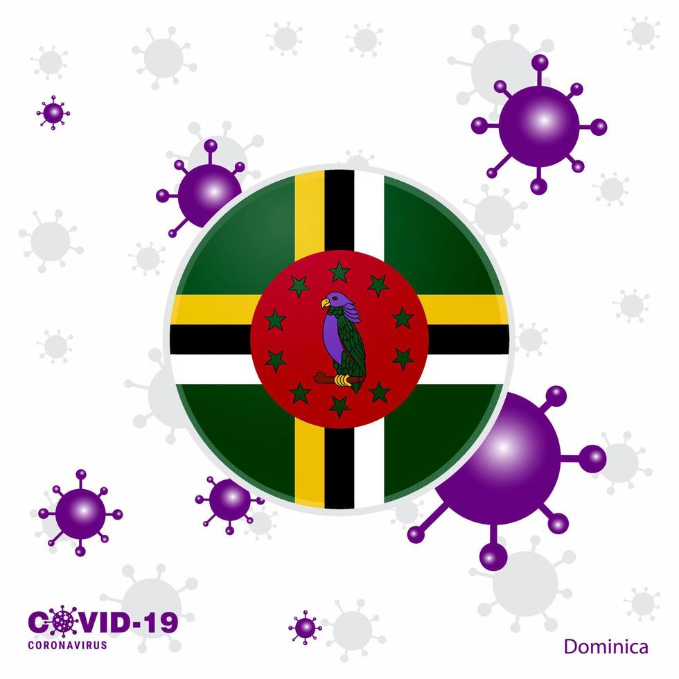 bidden voor dominica covid19 coronavirus typografie vlag blijven huis blijven gezond nemen zorg van uw eigen Gezondheid vector