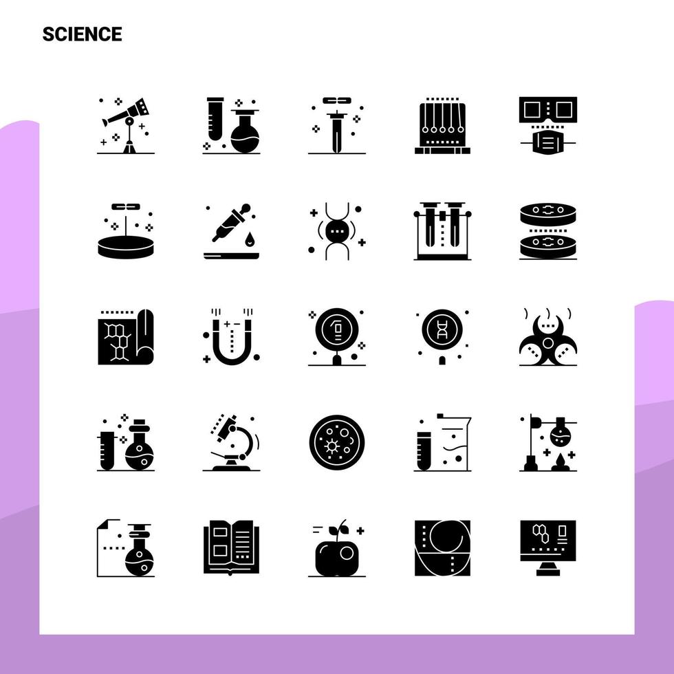 25 wetenschap icoon reeks solide glyph icoon vector illustratie sjabloon voor web en mobiel ideeën voor bedrijf bedrijf