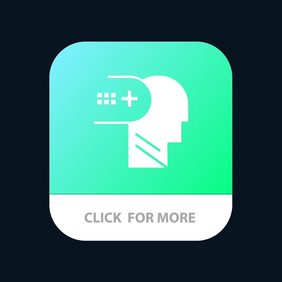 Gezondheid mentaal medisch geest mobiel app knop android en iOS glyph versie vector
