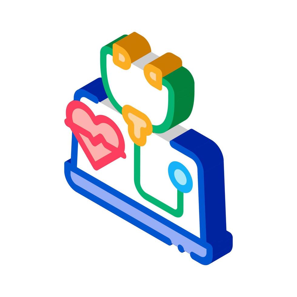 geduldig online diagnostisch isometrische icoon vector illustratie