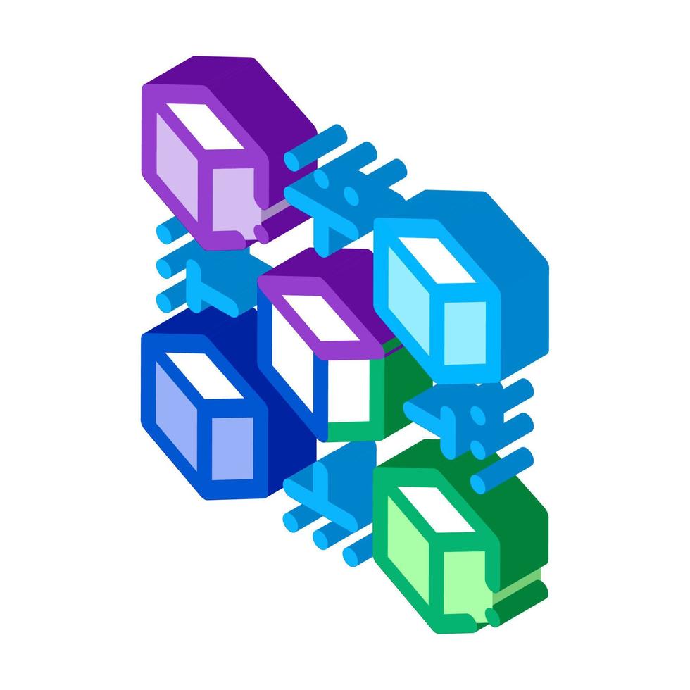 3d machine aan het leren isometrische icoon vector illustratie