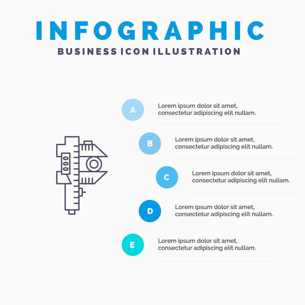 meten nauwkeurigheid meten klein klein lijn icoon met 5 stappen presentatie infographics achtergrond vector
