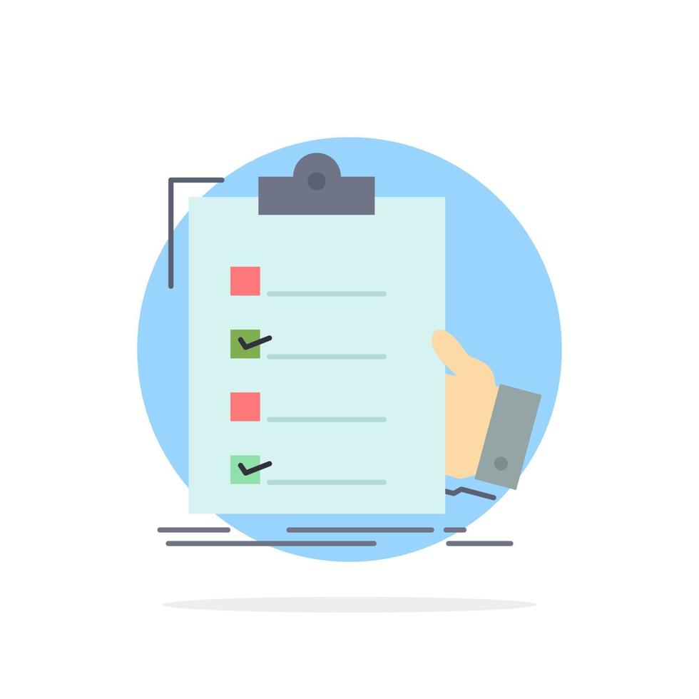 checklist controleren expertise lijst klembord vlak kleur icoon vector