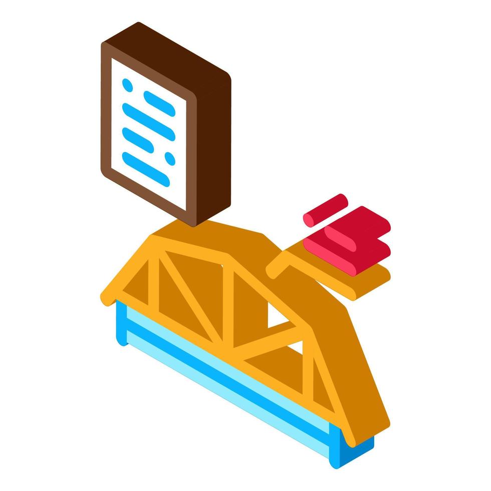 houten dak skelet isometrische icoon vector illustratie