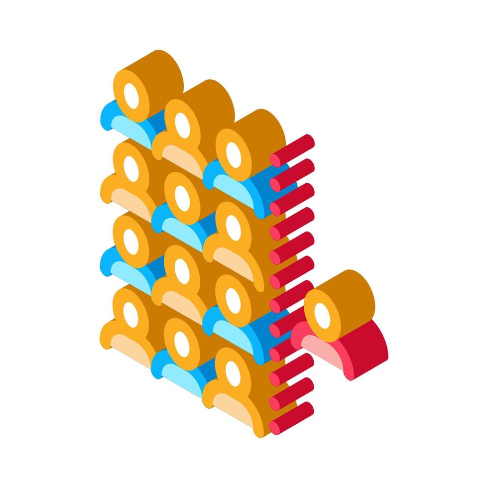 menselijk Dementie per bevolking isometrische icoon vector illustratie