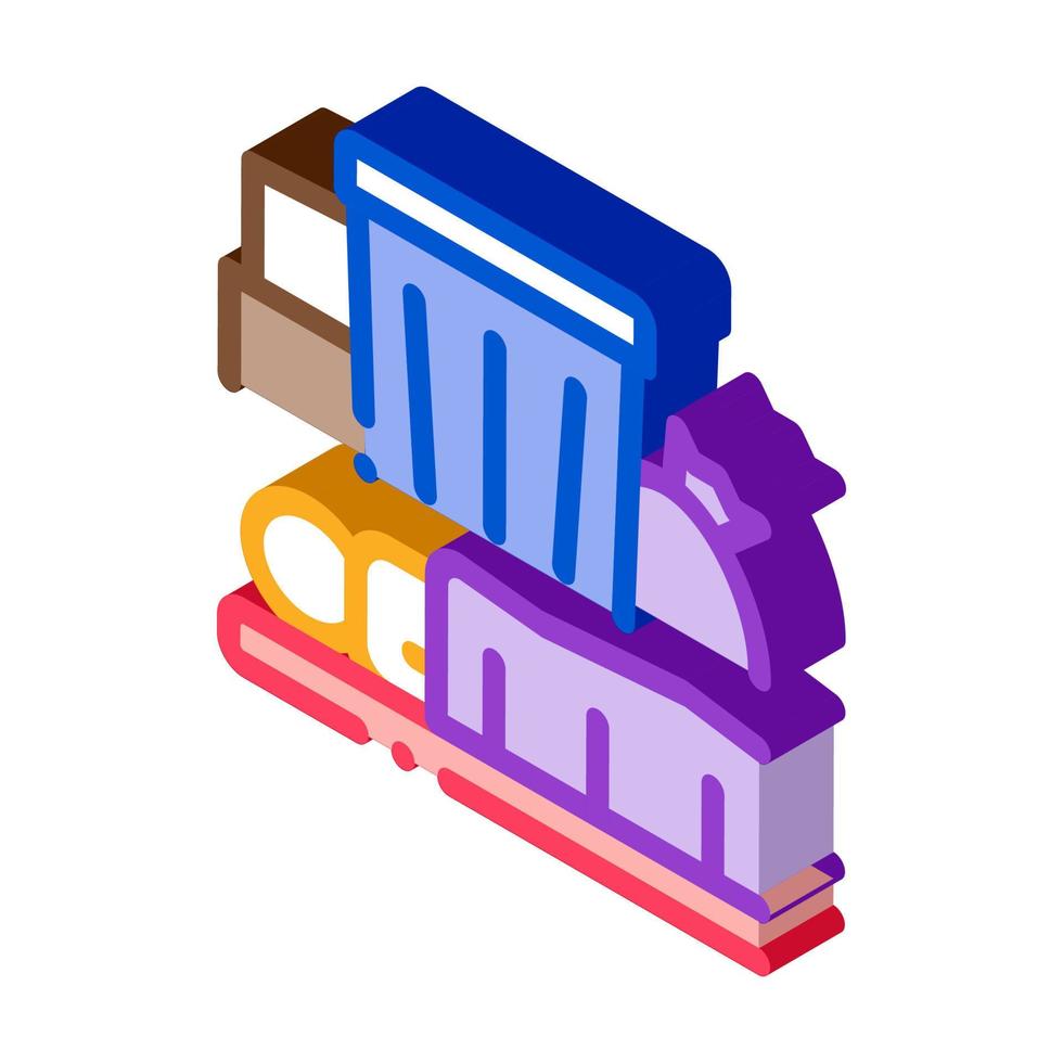 dakloos slapen in de buurt uitschot kan isometrische icoon vector illustratie