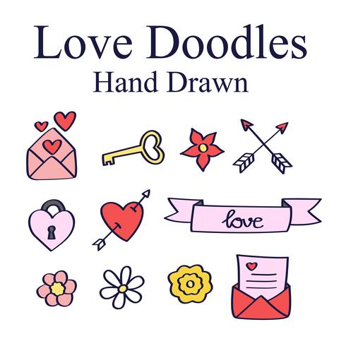 Hand getrokken liefde Doodles vector