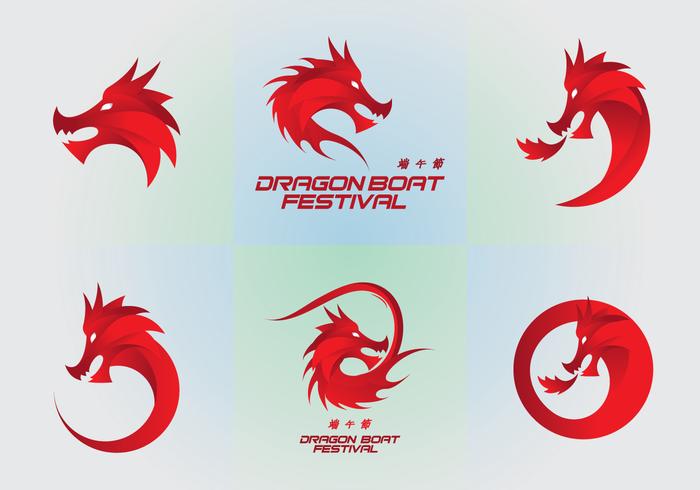 Dragon Boat festival logo-elementen vector