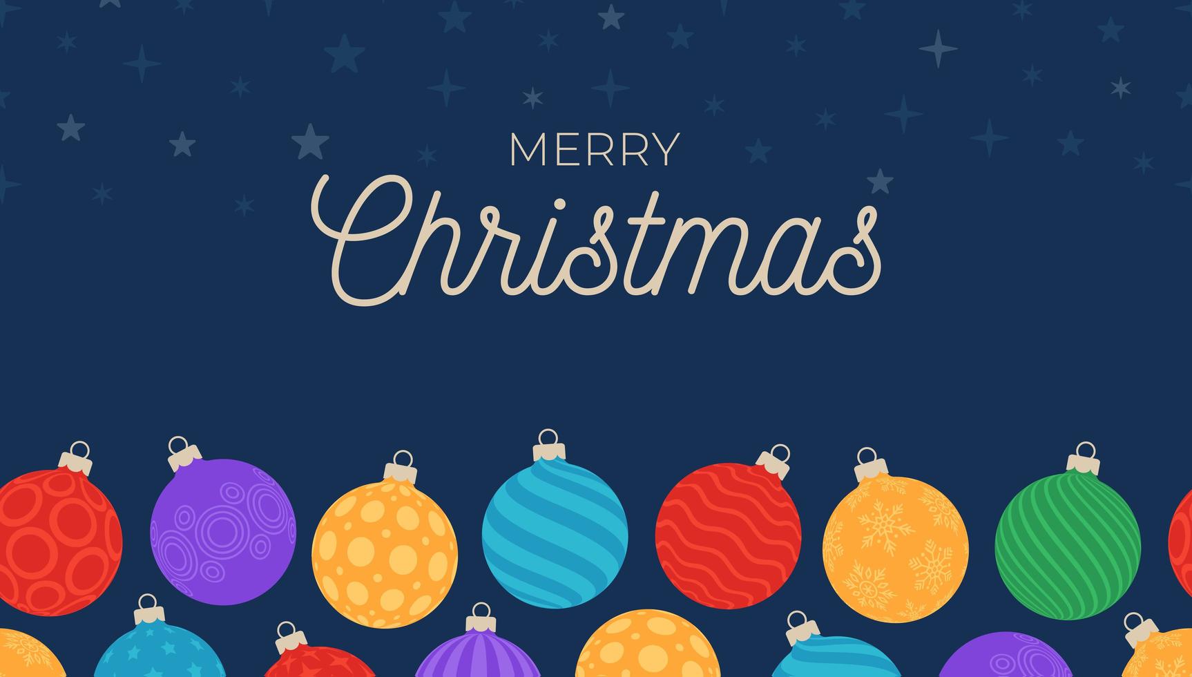 horizontale vector naadloze vakantie patroon met kerst ornamenten in kleurrijke ballen bauble voor achtergronden en uitnodigingen