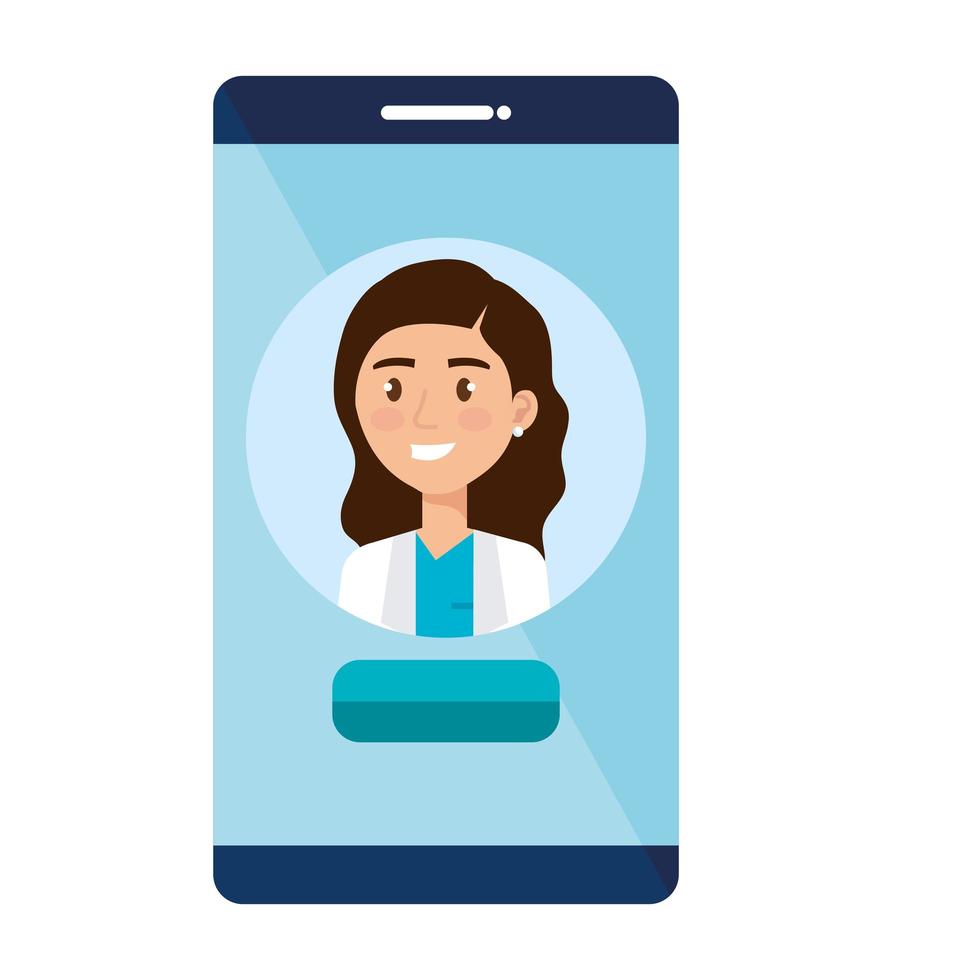 online geneeskunde met arts op de smartphone vector