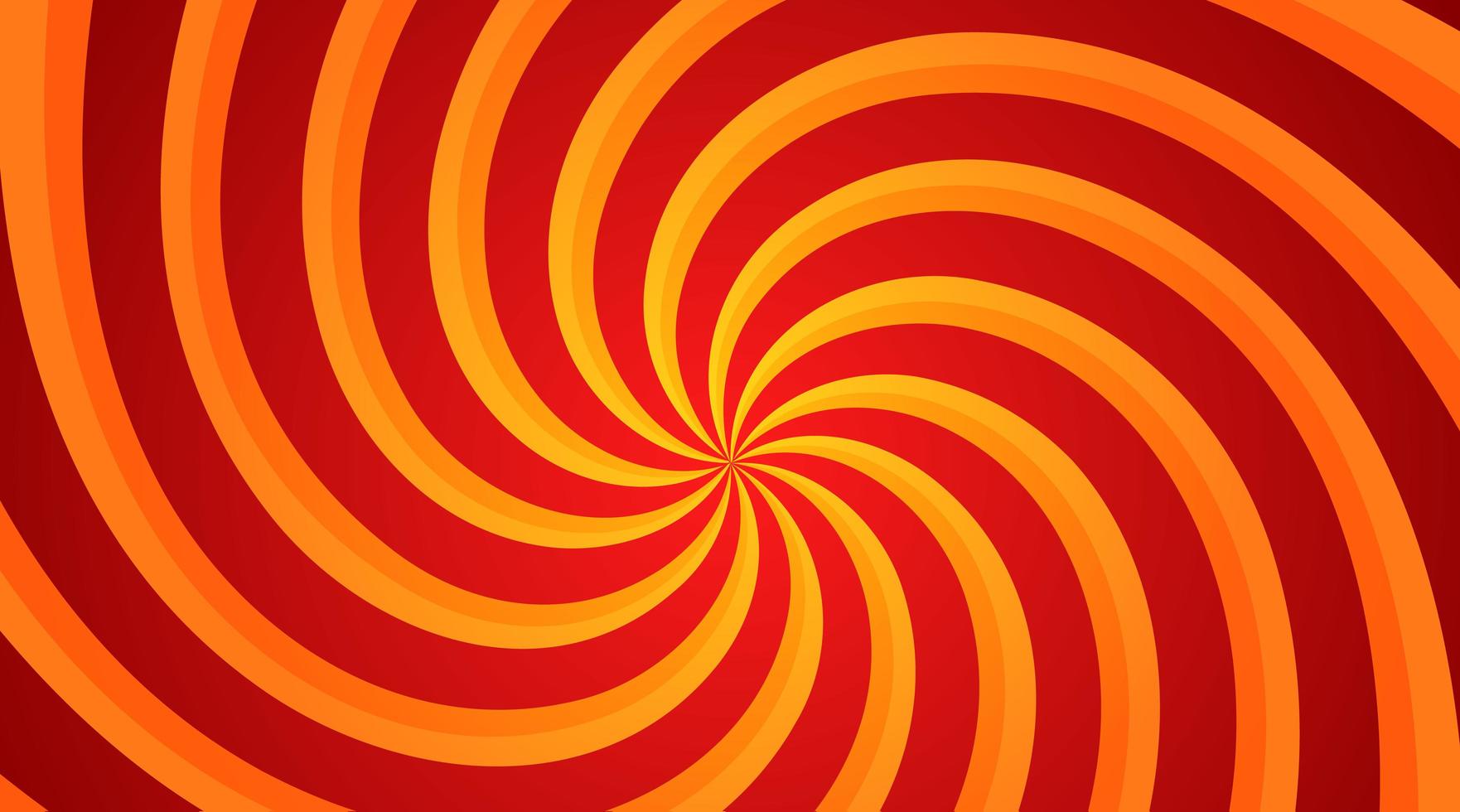 rode en gele spiraalvormige swirl radiale achtergrond. vortex en helix achtergrond. vector illustratie