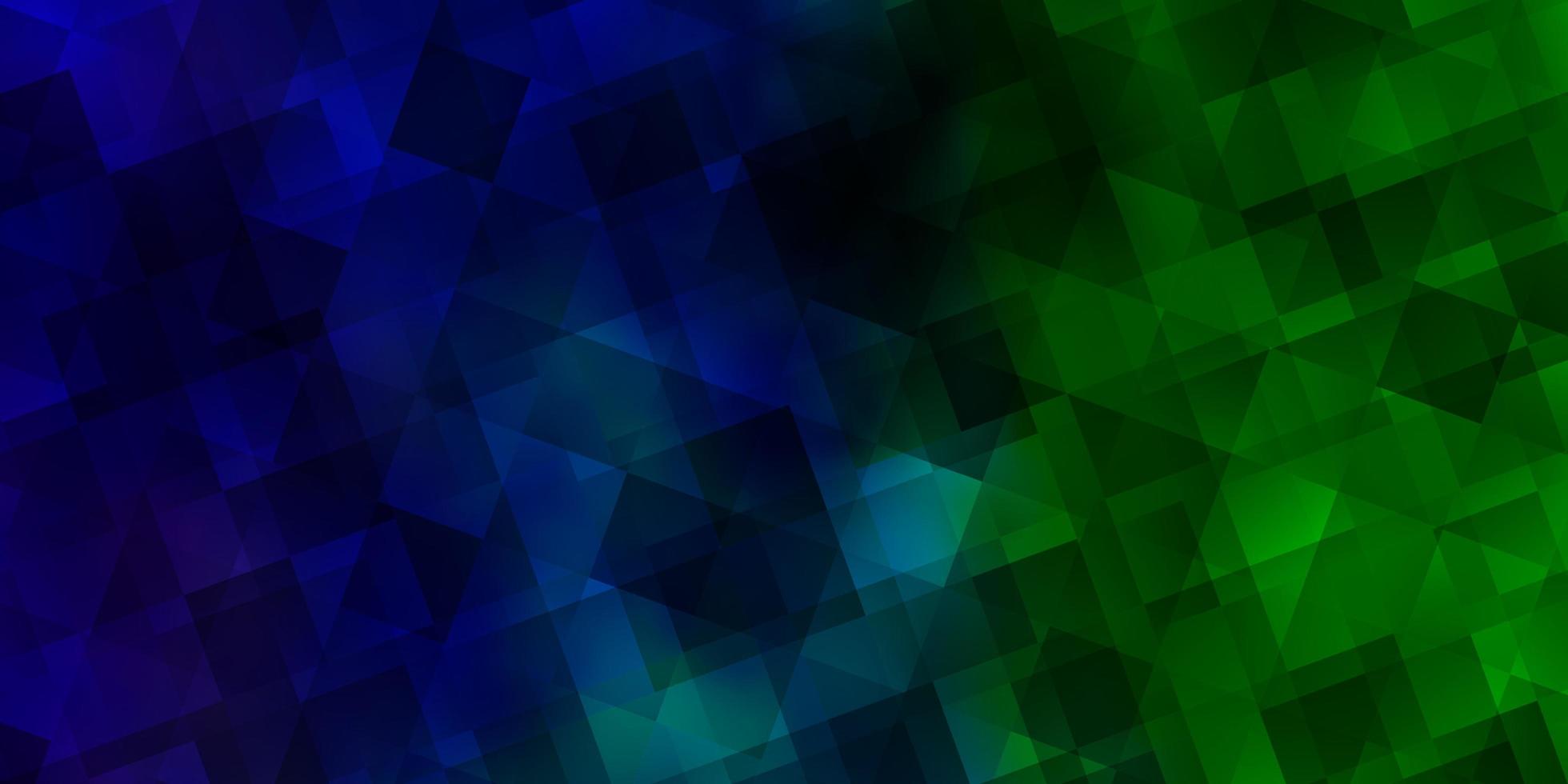 lichtblauwe, groene vectorachtergrond met veelhoekige stijl. vector