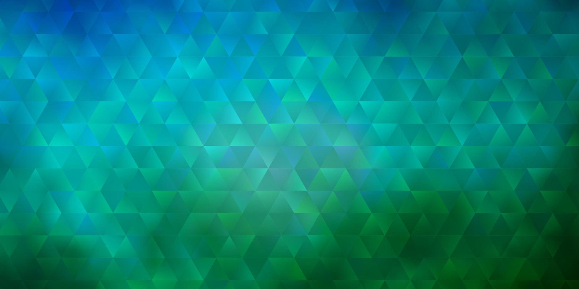 lichtblauwe, groene vectorachtergrond met veelhoekige stijl. vector