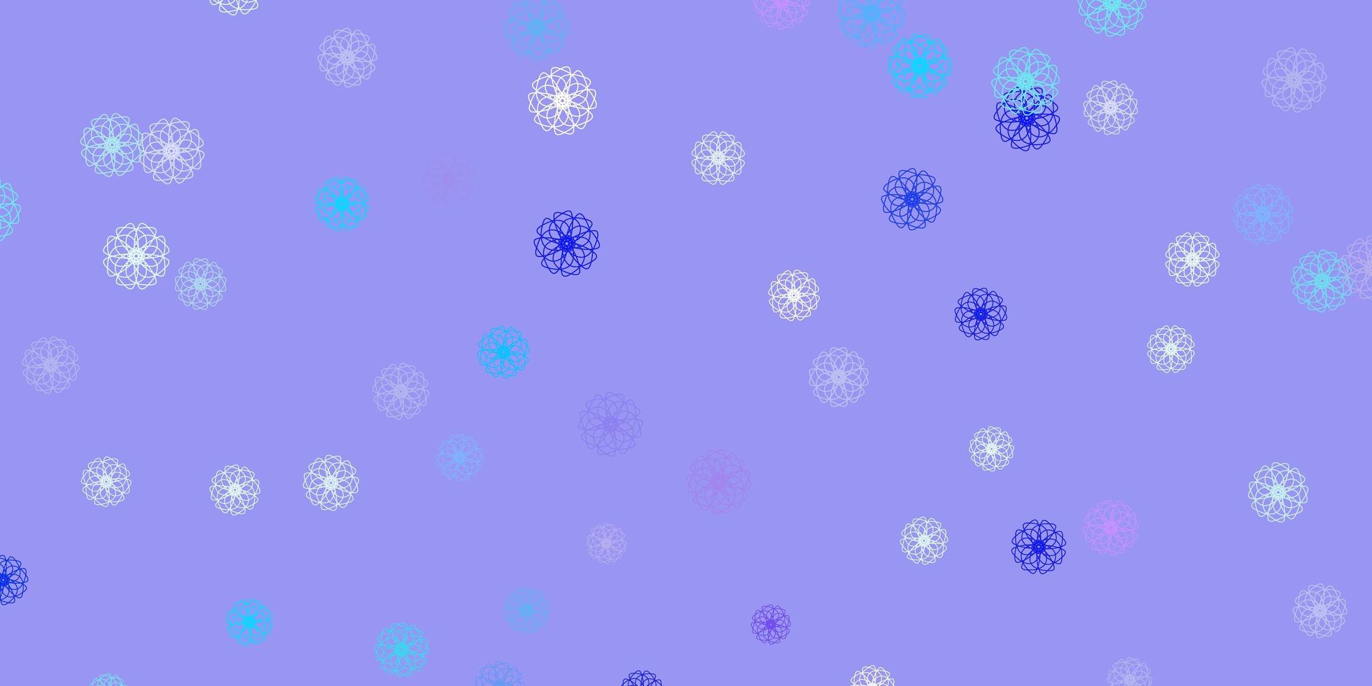 lichtroze, blauwe vector natuurlijke lay-out met bloemen.