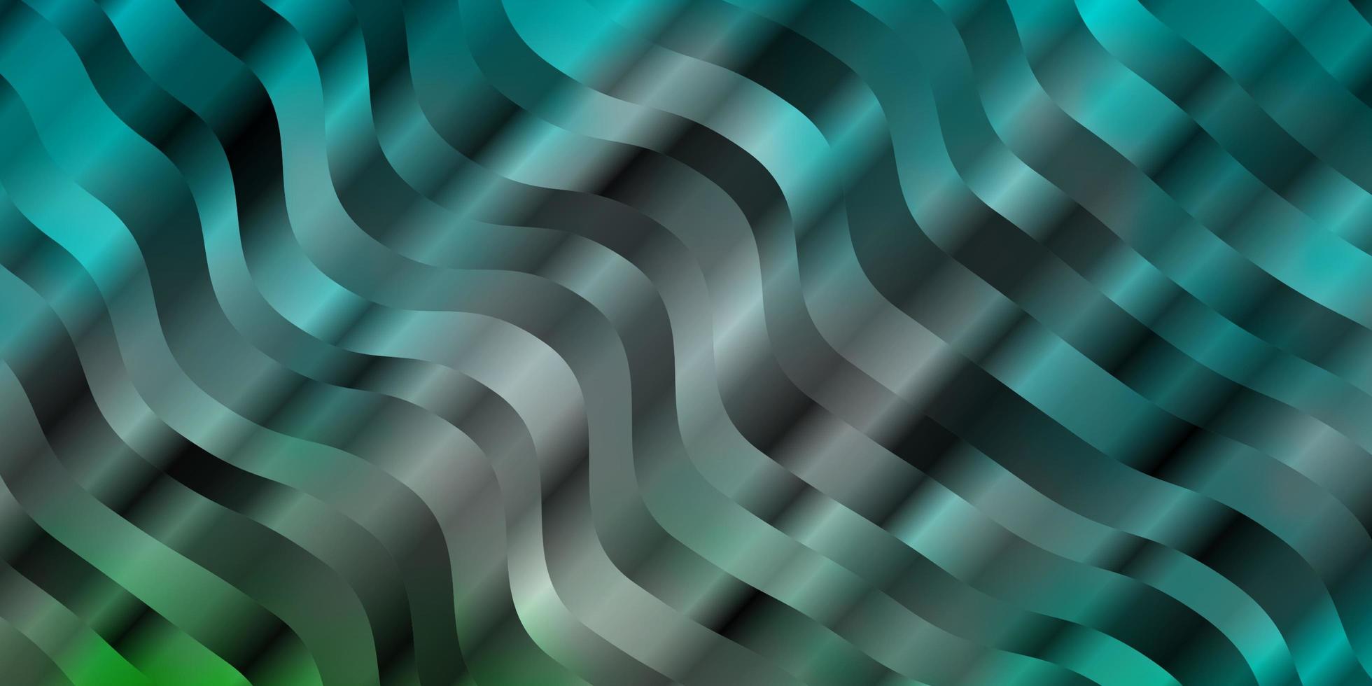 lichtblauw, groen vectorpatroon met gebogen lijnen. vector