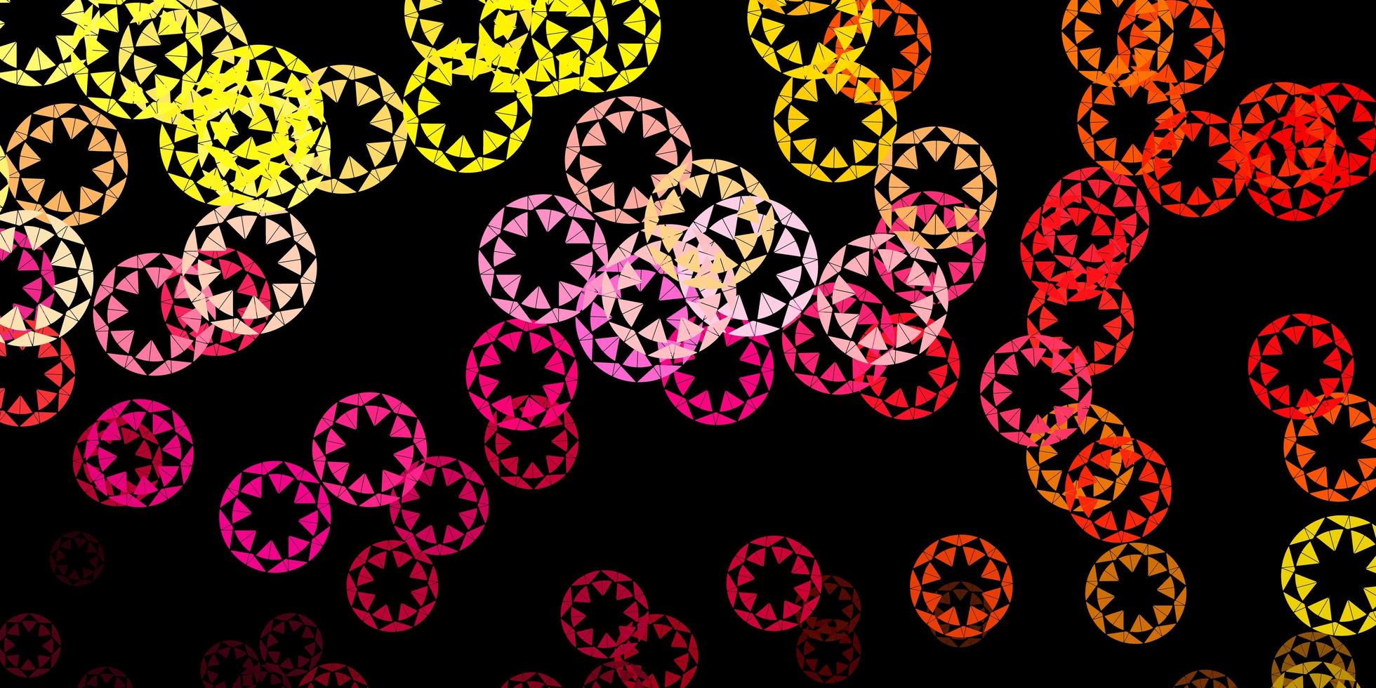 donkerroze, gele vector achtergrond met bubbels.
