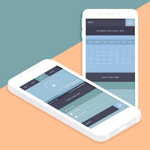 Vector mobiele app GUI