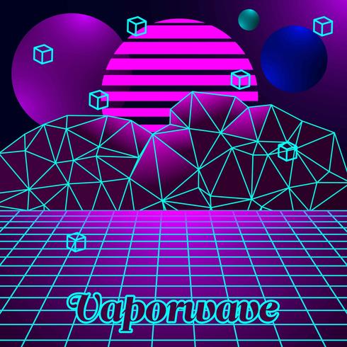 Vaporwave achtergrond vector