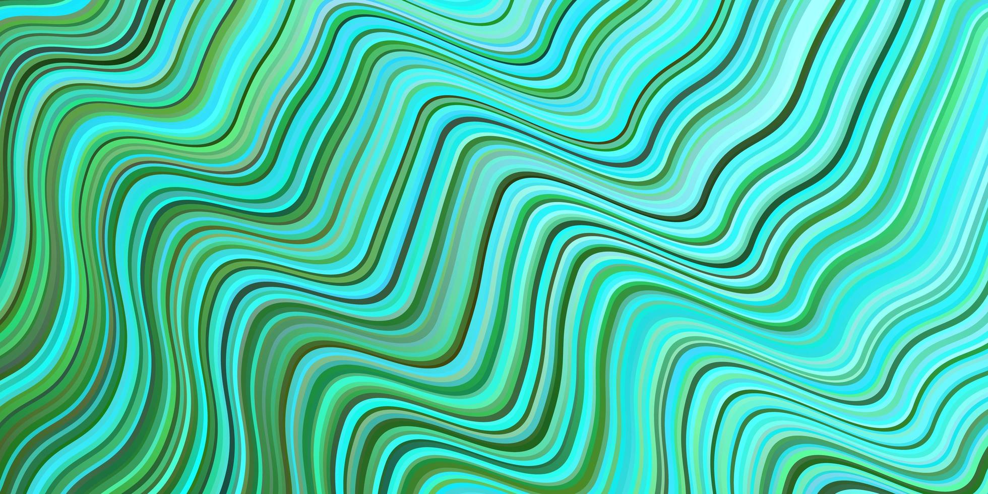 lichtblauwe, groene vectorachtergrond met gebogen lijnen. vector