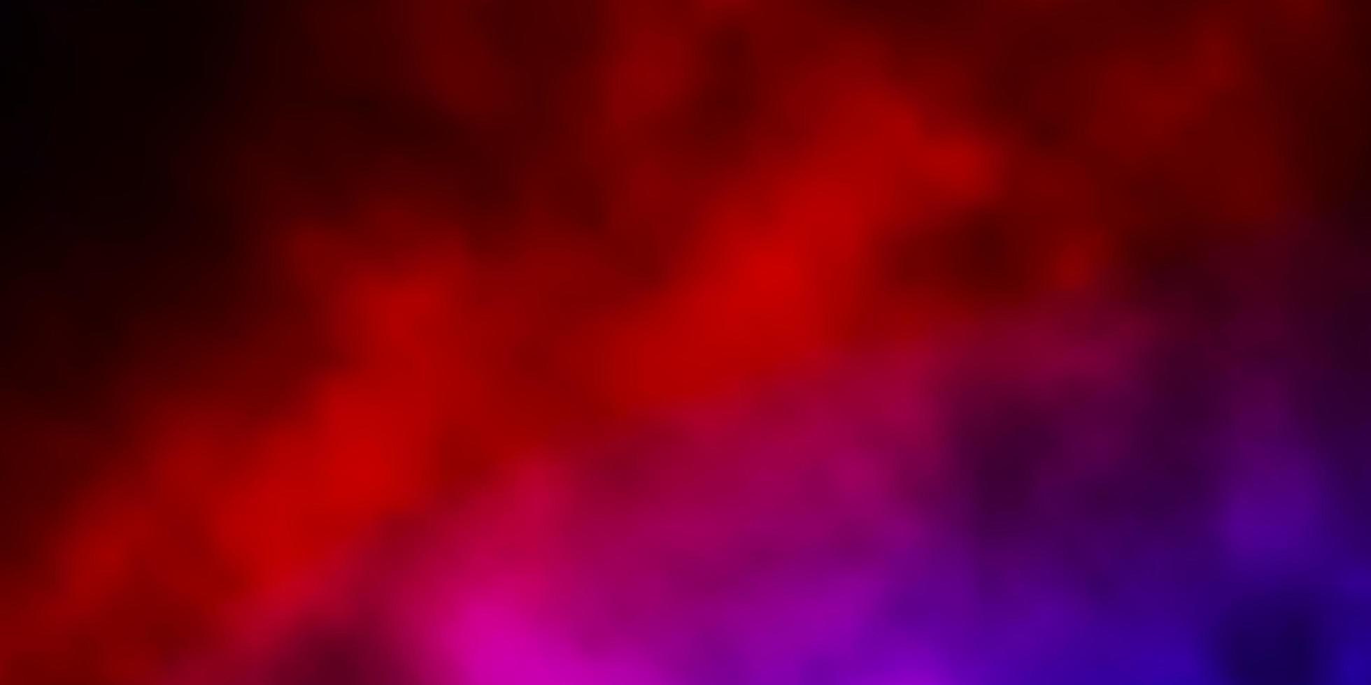 donkerblauwe, rode vectortextuur met bewolkte hemel. vector