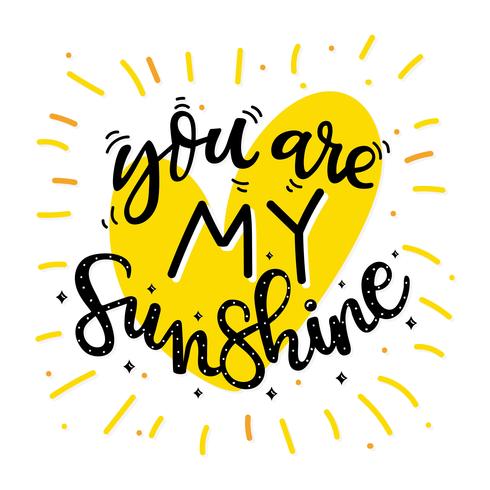 Jij bent My Sunshine Black Yellow Typography Vector