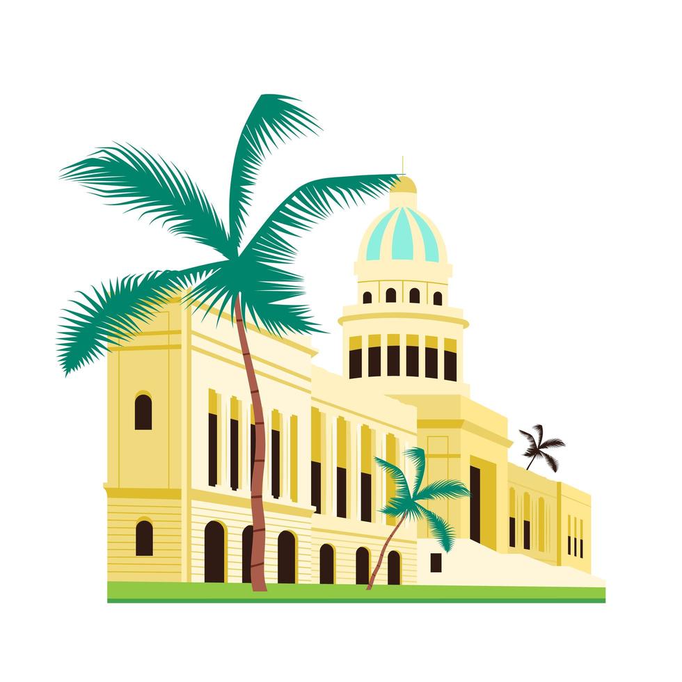 cuba capitol gebouw egale kleur vector-object vector