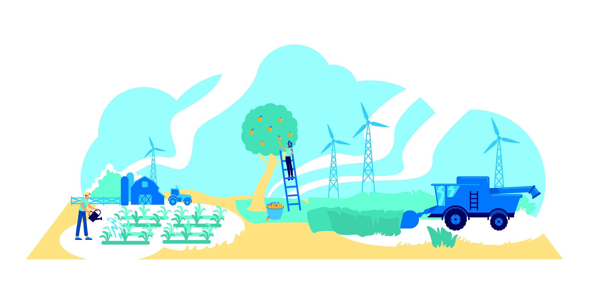 futuristische landbouw platte concept vectorillustratie vector