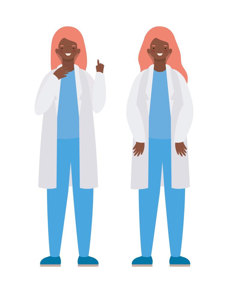 vrouwelijke artsen met uniformen vector ontwerp