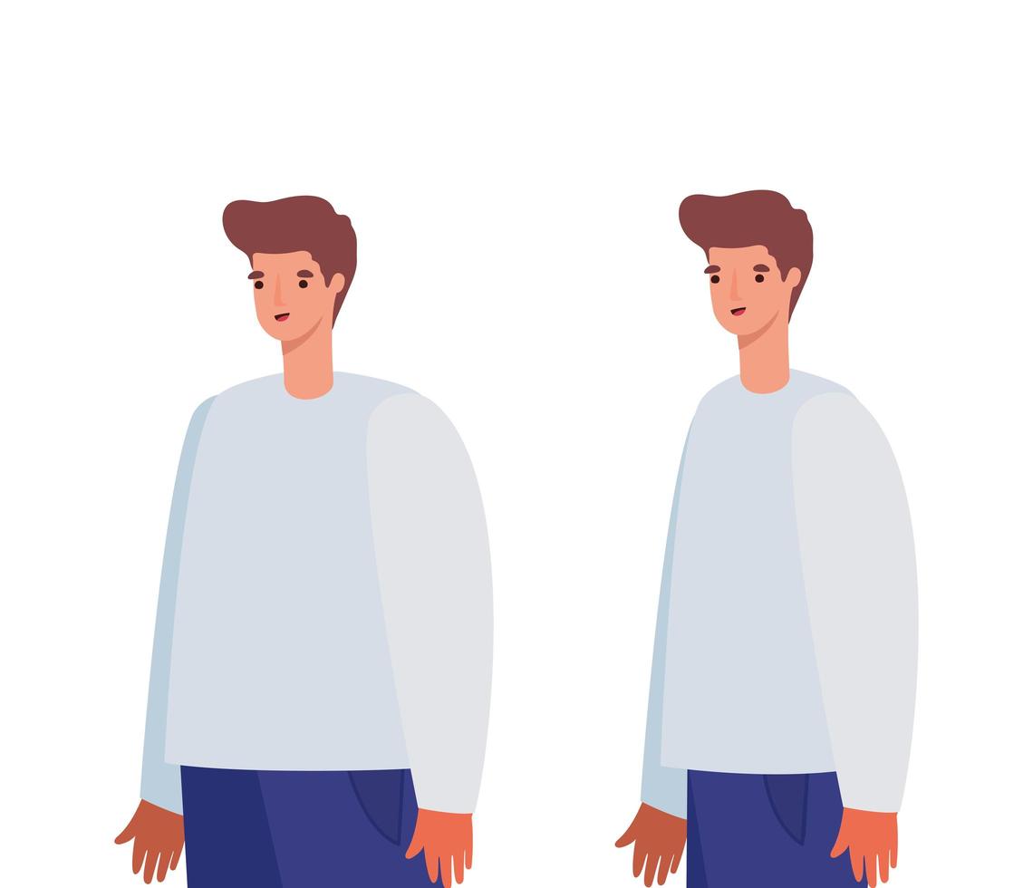 twee mannen avatars vector design