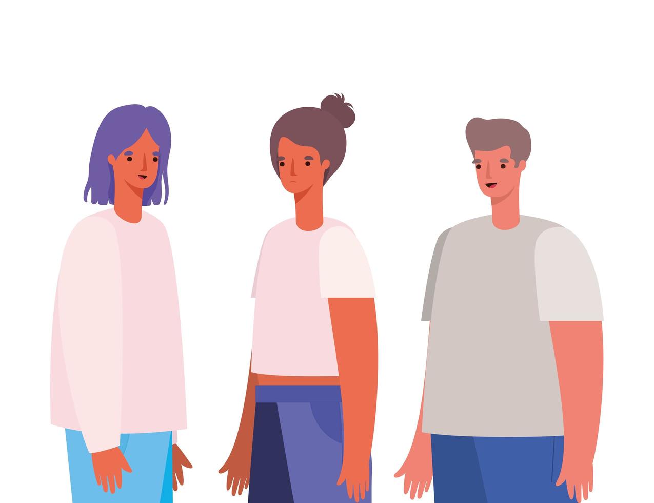 vrouwen en man avatars tekenfilms vector ontwerp