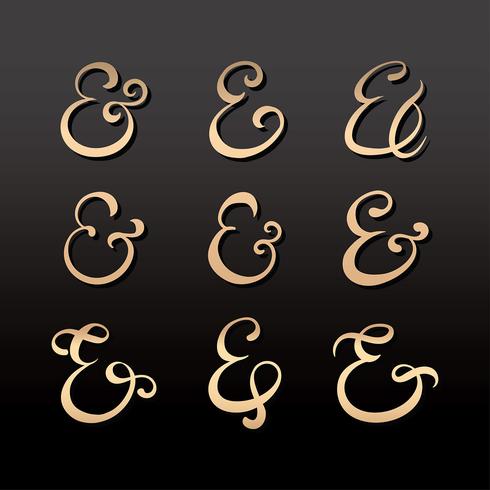 ampersand goud ingesteld vector